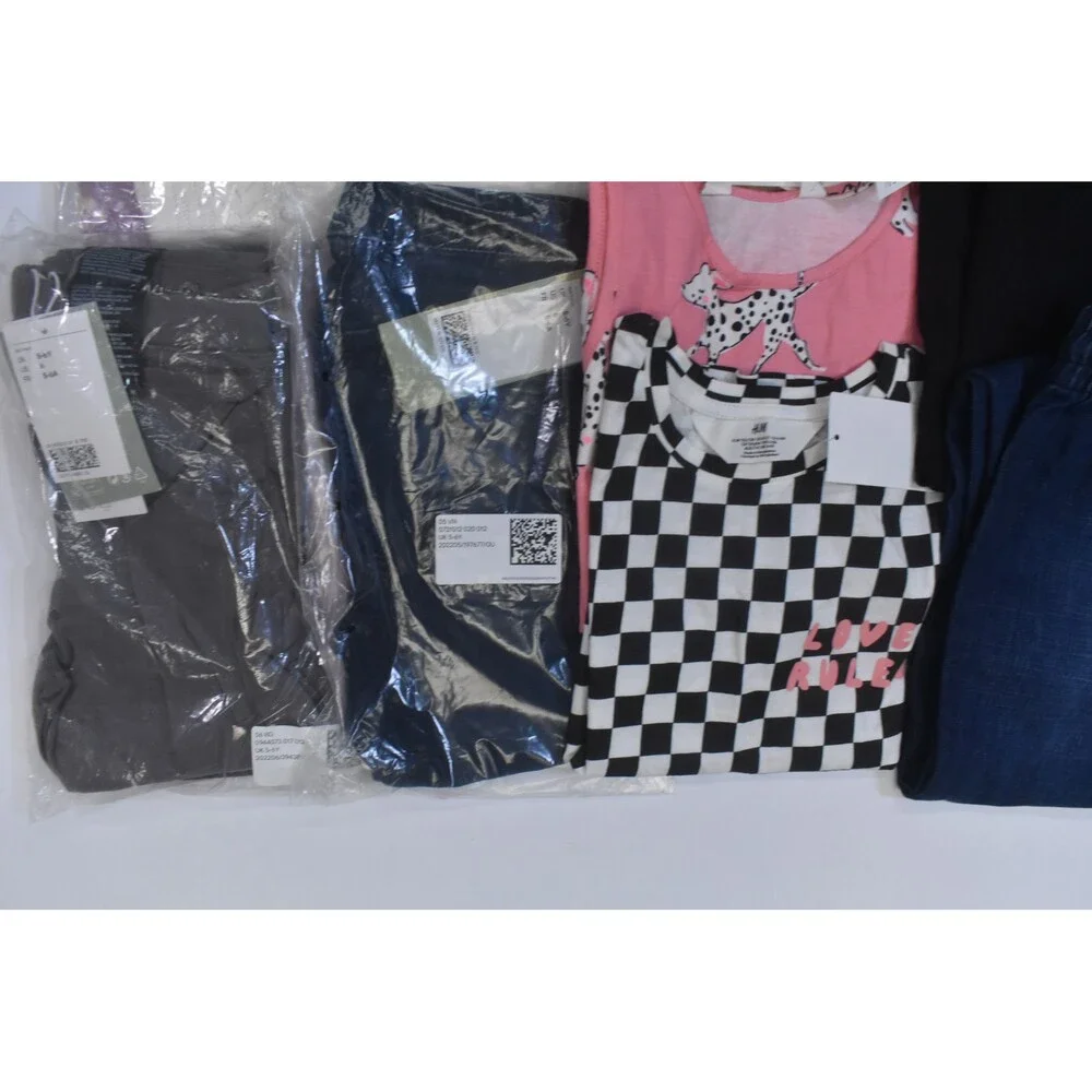 H&M Bulk Lot Of 14 Girls Size Small 6/7 Mixed Season Tops Bottoms Dresses